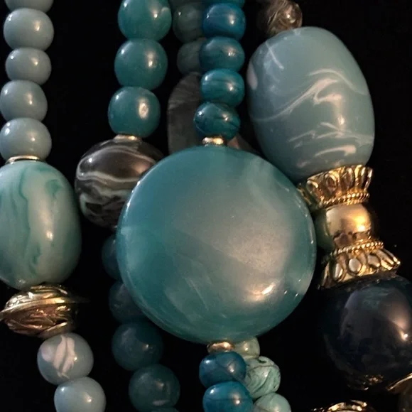 Chico's Elegant Multi-Strand Teal Necklace - Picture 6 of 7